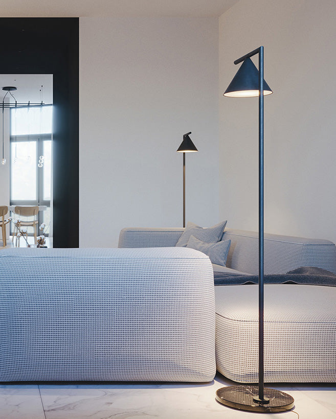 Adjustable Floor Lamp with Conical Shade
