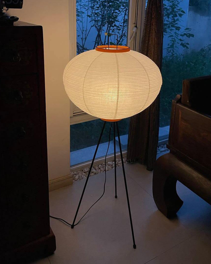 Lantern Fabric Tripod Floor Lamp
