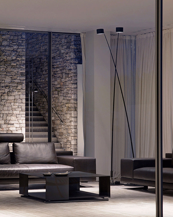 Black Adjustable Slim Floor Lamp