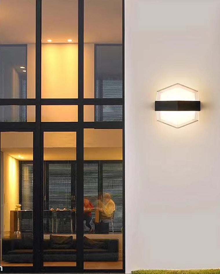 Applique Murale Extérieure GeoLumen Noir – Design Géométrique Moderne