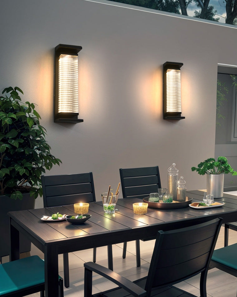 Black Eclipse Solar Sconce – Energy-Efficient Outdoor Wall Lighting