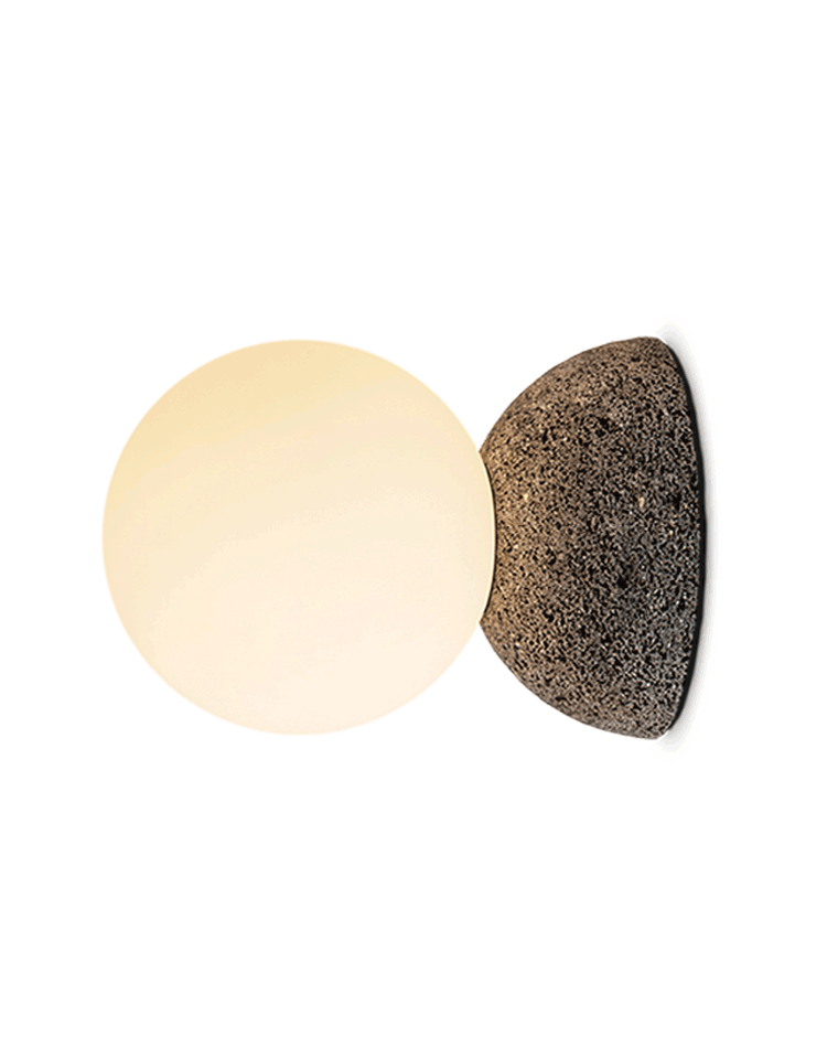 Spherical Glass and Concrete Wall Light
