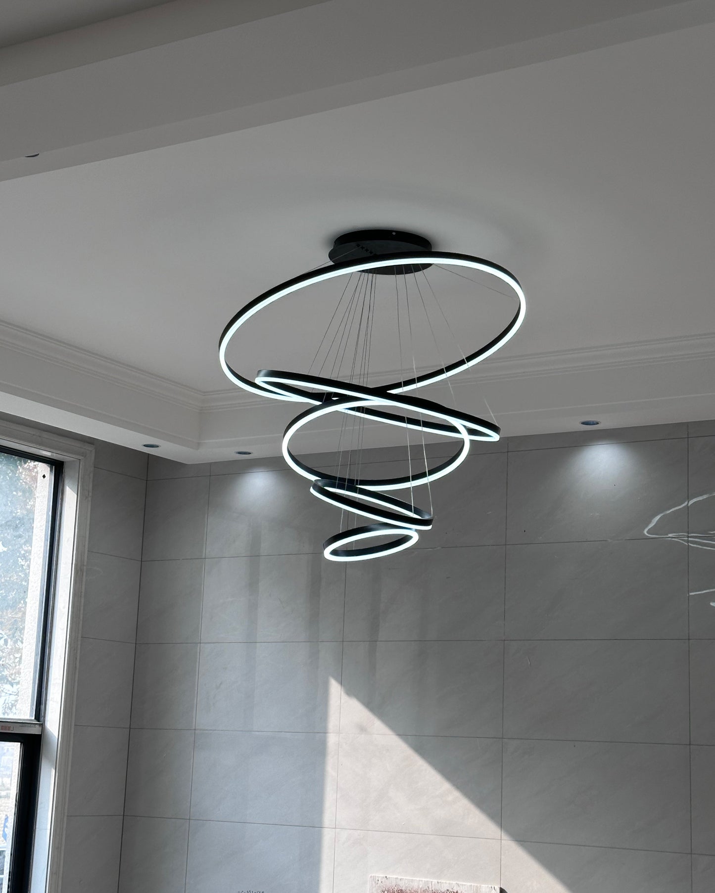 LED Ring Chandelier - Cascading Elegance