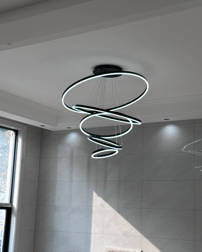 LED Ring Chandelier - Cascading Elegance