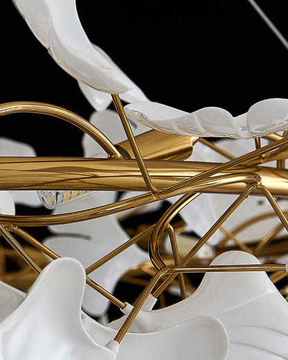 Linear Chandelier Sparkle Leaves