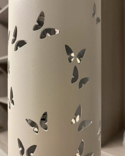 Cylindrical Floor Lamp with Butterfly Ambiance