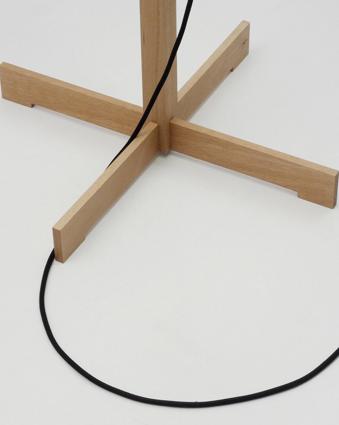 Wooden Floor Lamp with Fabric Shade