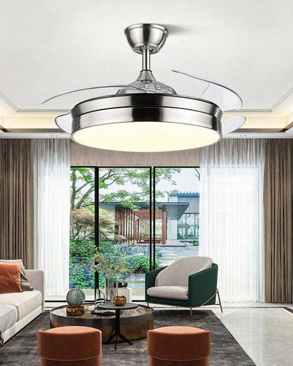 Modern black retractable ceiling fan