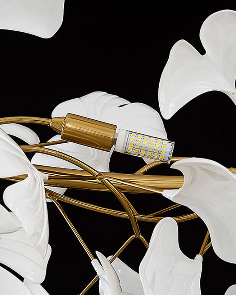Linear Chandelier Sparkle Leaves