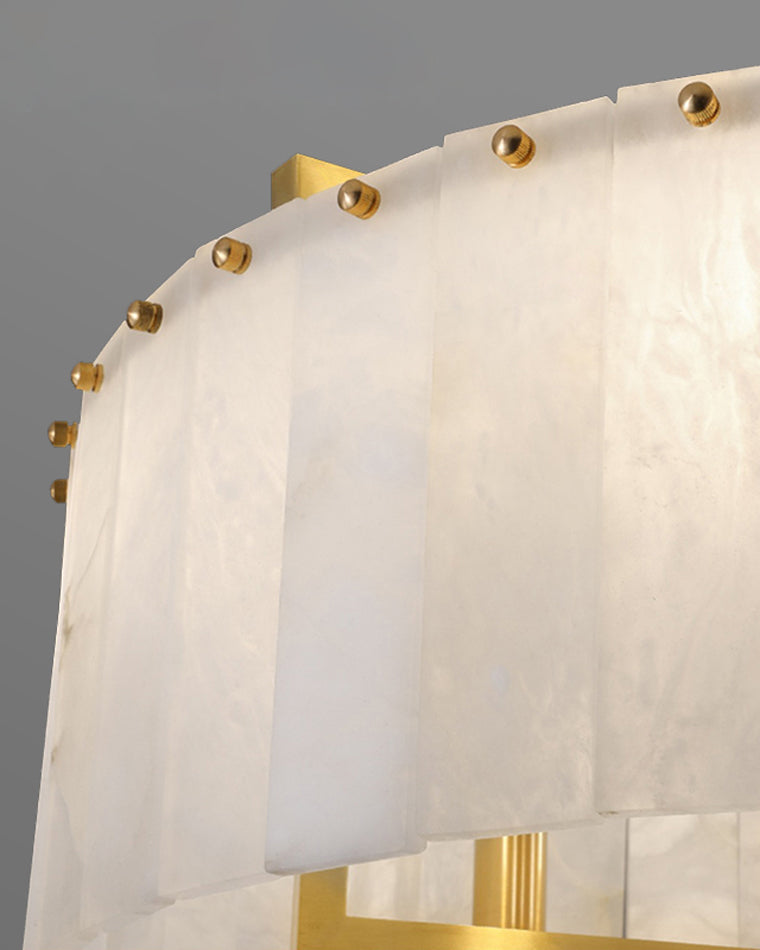 Round Mineral Gold Chandelier
