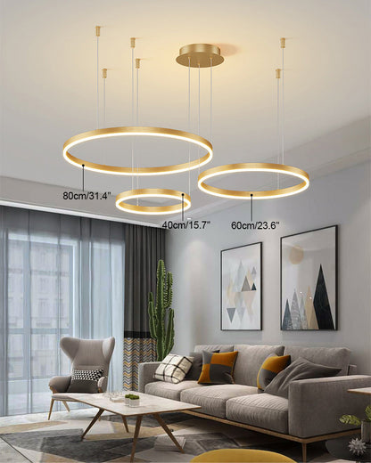 LED Ring Chandelier - Halo Rings