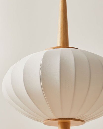 Wooden Tripod Floor Lamp with Saucer Shade