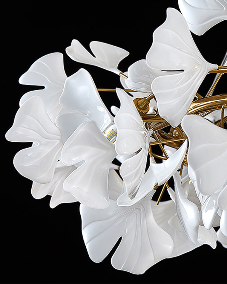 Linear Chandelier Sparkle Leaves