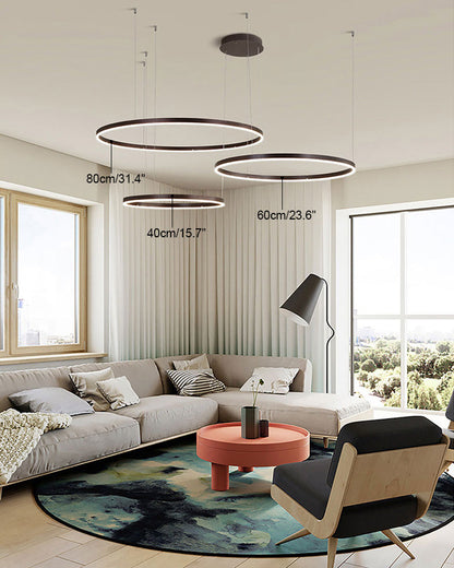LED Ring Chandelier - Halo Rings