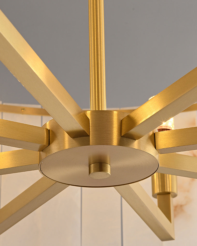 Round Mineral Gold Chandelier