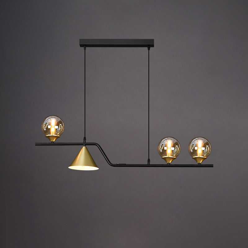 Linear Glass Globe Chandelier