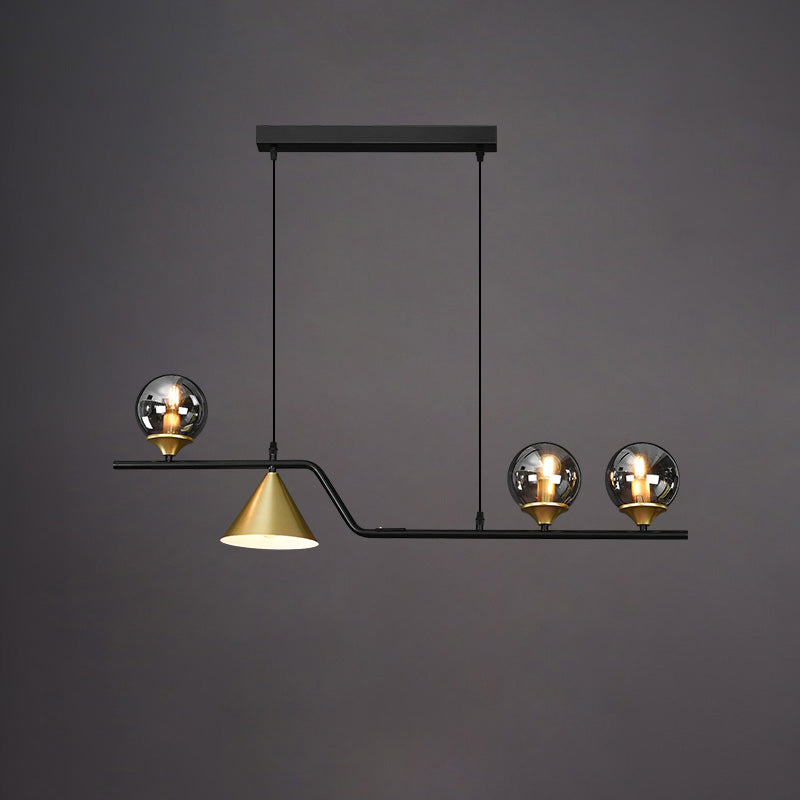 Linear Glass Globe Chandelier