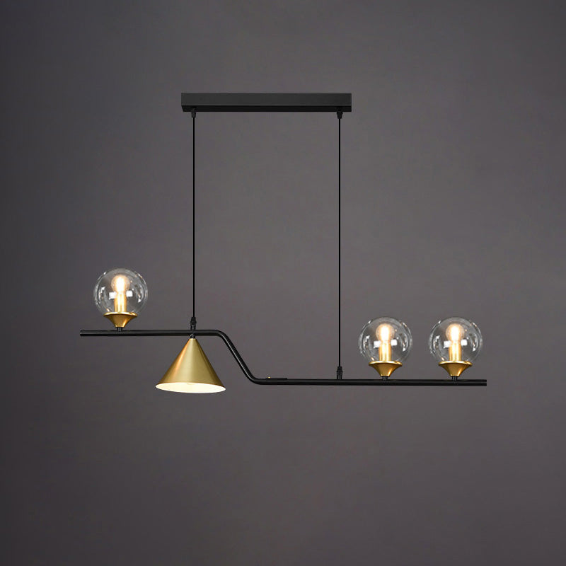 Linear Glass Globe Chandelier