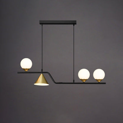 Linear Glass Globe Chandelier