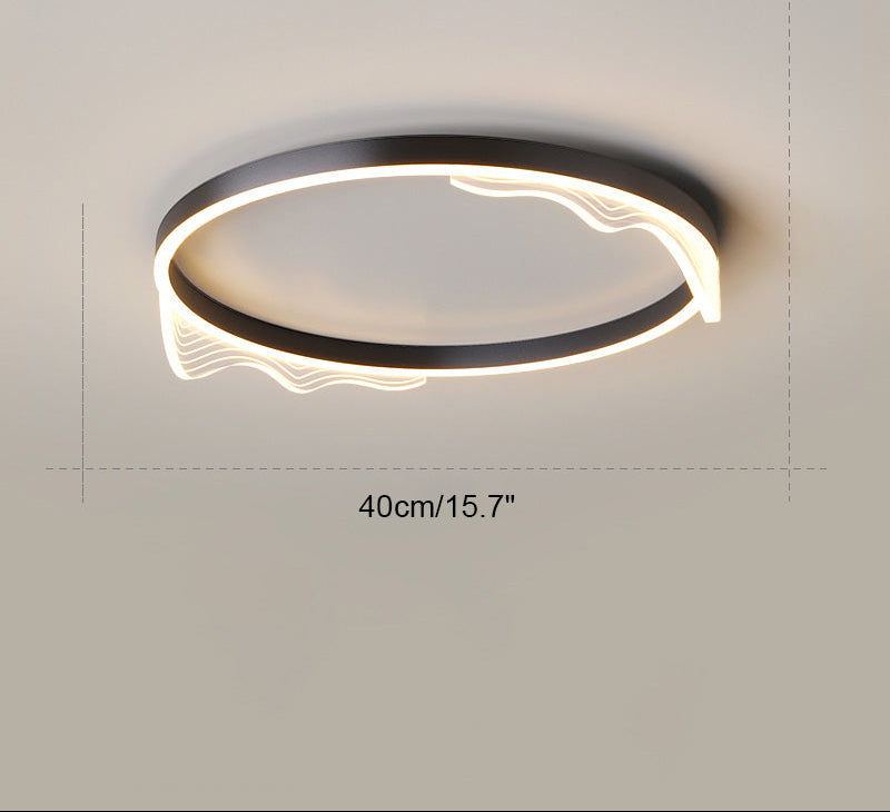 Dimmable Round Wavy Ceiling Light