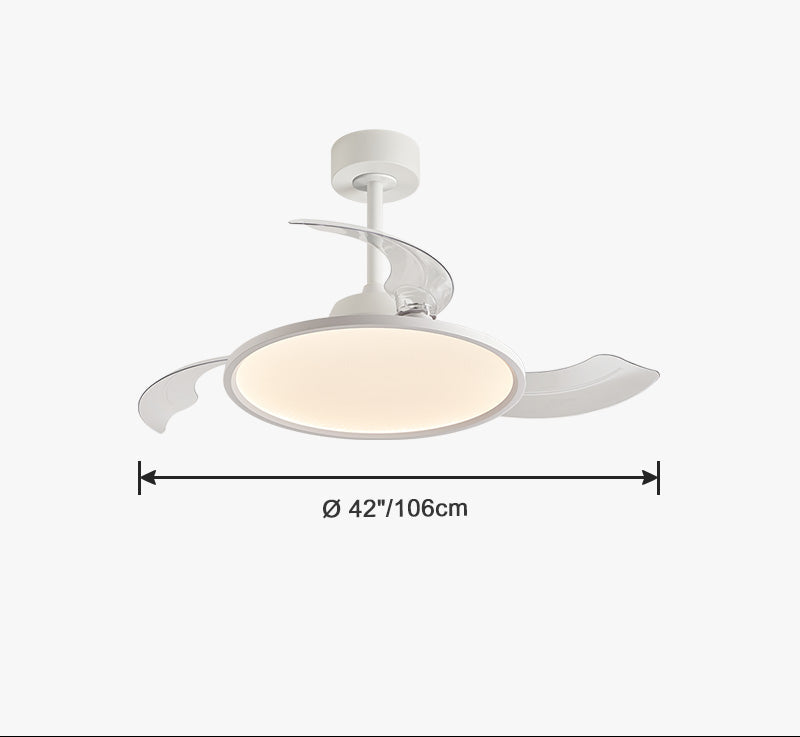 Lumina Fold White Retractable Ceiling Fan with Sleek Design