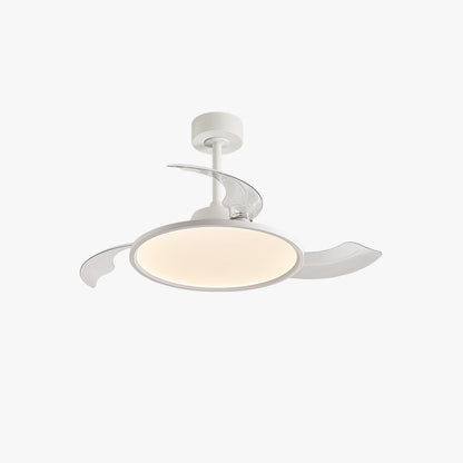 Lumina Fold White Retractable Ceiling Fan with Sleek Design