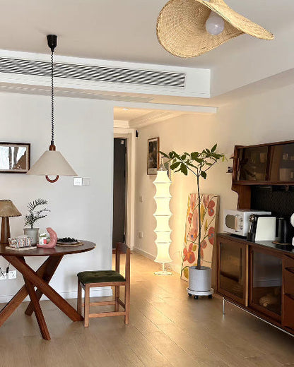 Japandi Silk Column Floor Lamp