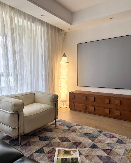Japandi Silk Column Floor Lamp