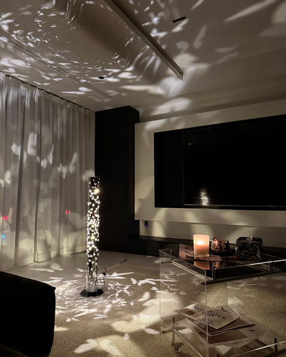 Cylindrical Floor Lamp with Butterfly Ambiance