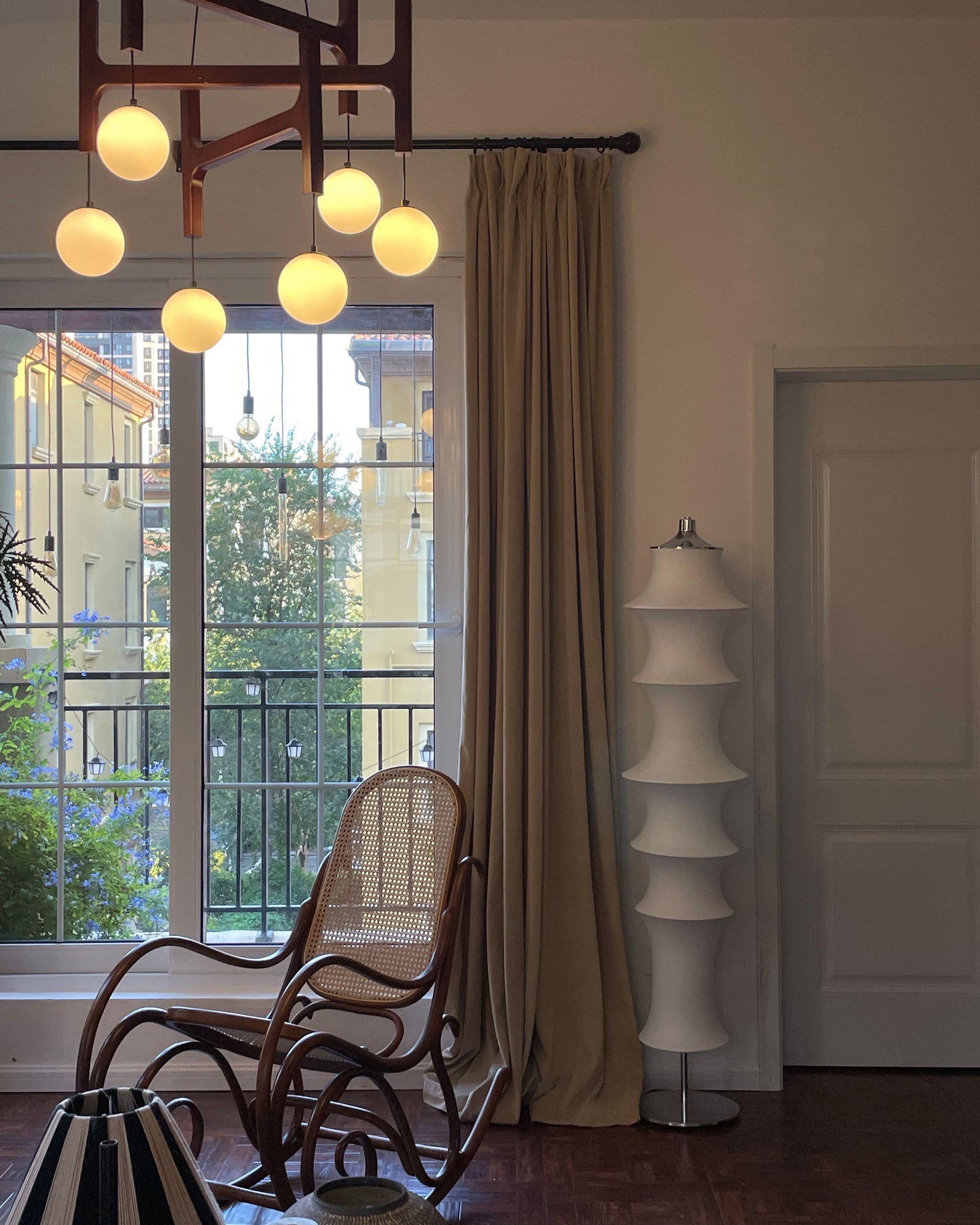 Japandi Silk Column Floor Lamp
