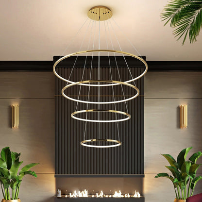 Multi-Tier Ring Chandelier - Halo Tiered Circles