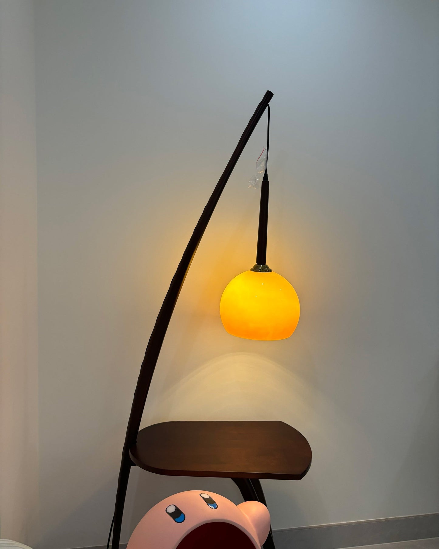 Hanging Floor Lamp with Integrated Table