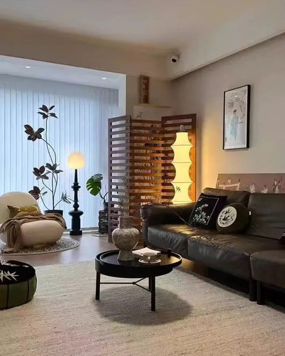 Japandi Silk Column Floor Lamp