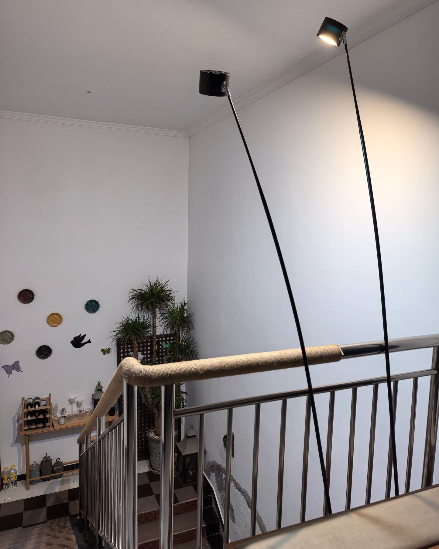 Black Adjustable Slim Floor Lamp