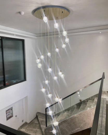 Crystal Rain Chandelier - Natural Elegance