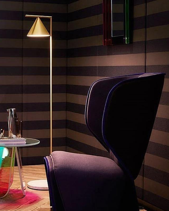 Adjustable Floor Lamp with Conical Shade