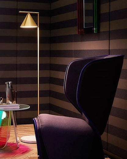 Adjustable Floor Lamp with Conical Shade