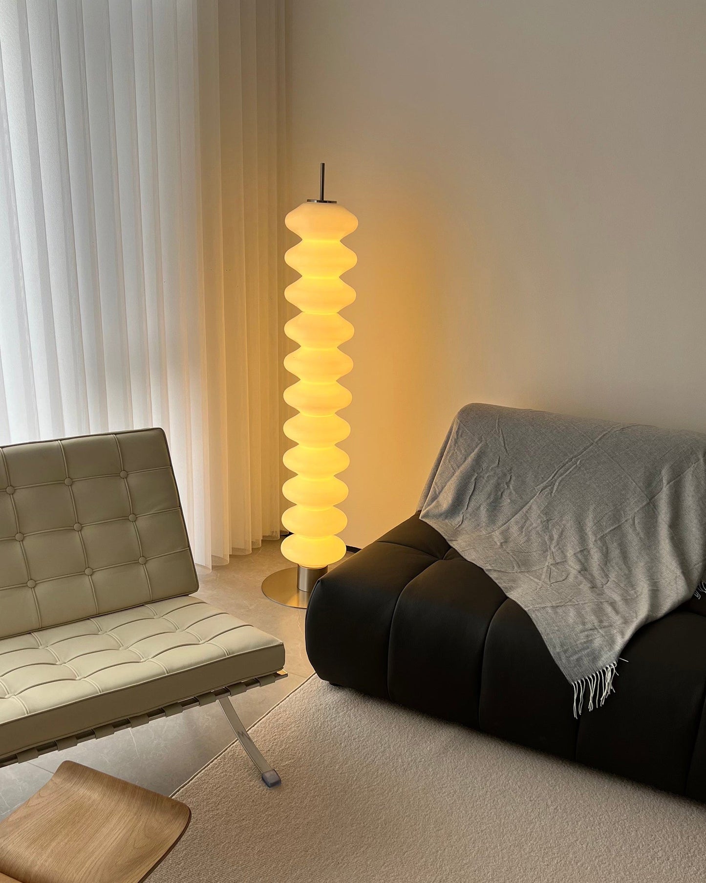 Glass Ball Column Floor Lamp