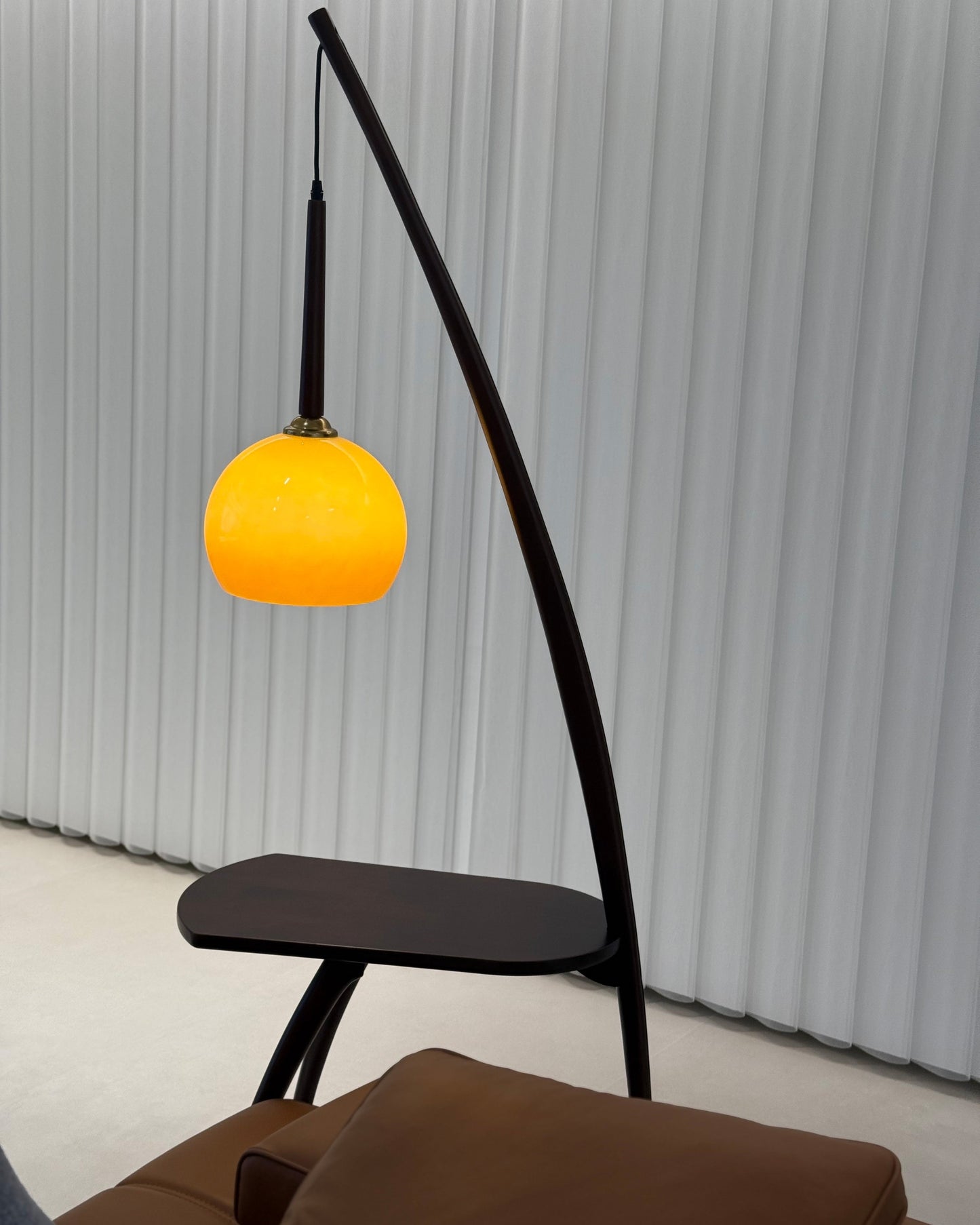 Hanging Floor Lamp with Integrated Table