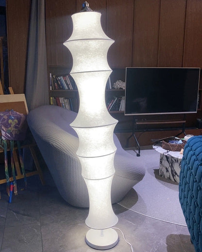 Japandi Silk Column Floor Lamp