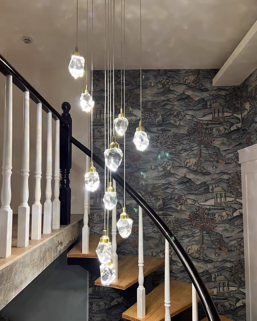 Crystal Rain Chandelier - Natural Elegance