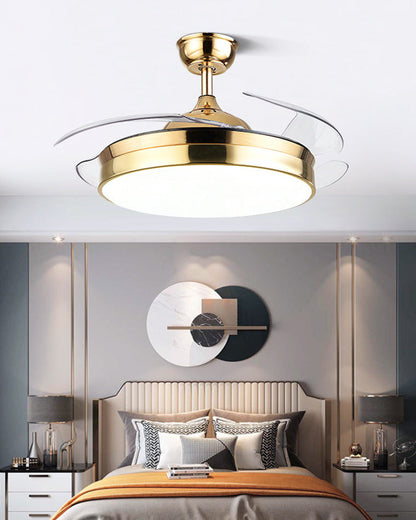 Modern black retractable ceiling fan