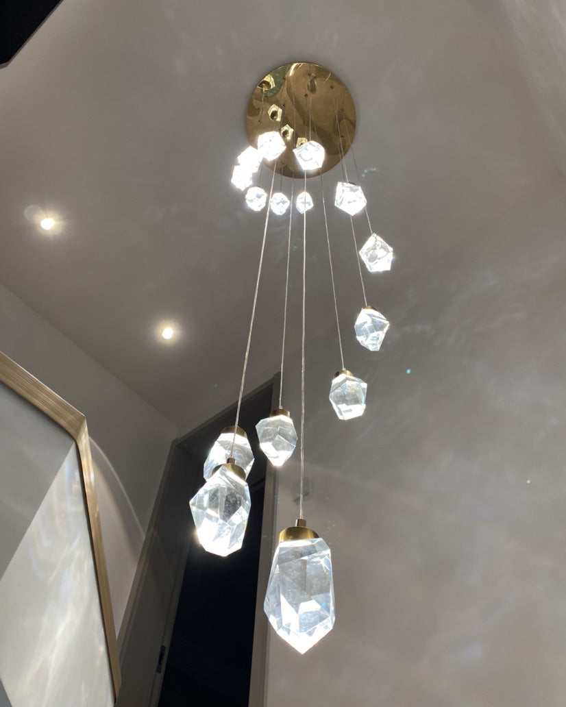 Crystal Rain Chandelier - Natural Elegance