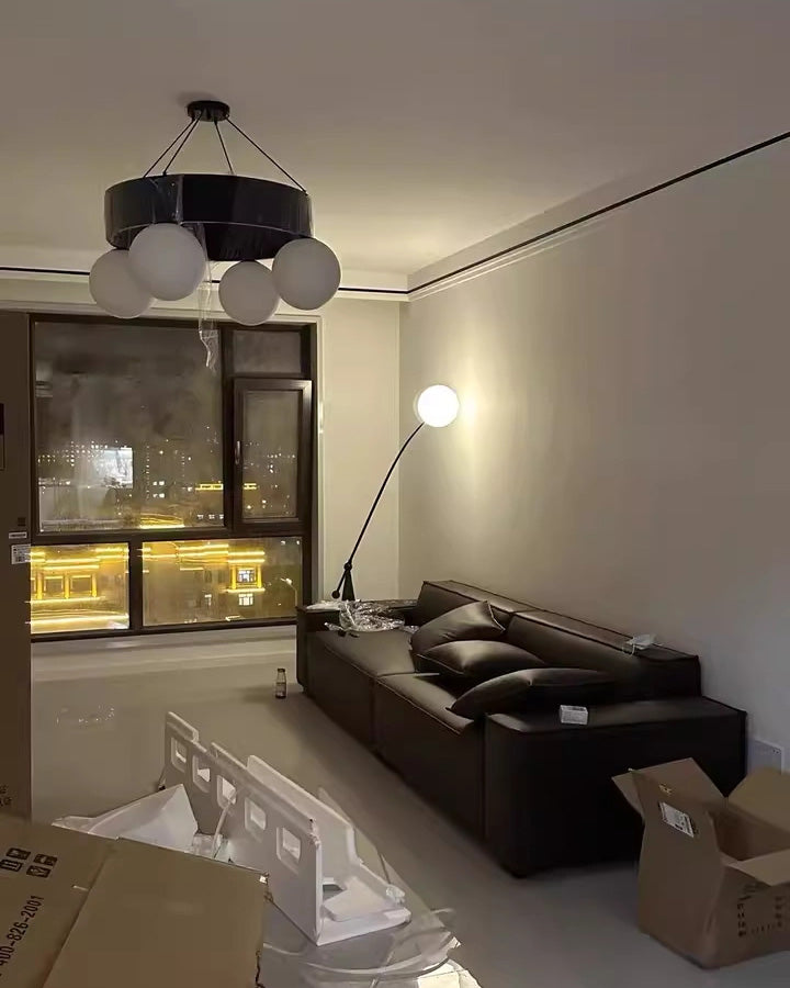 Glass Globe Cantilever Floor Lamp