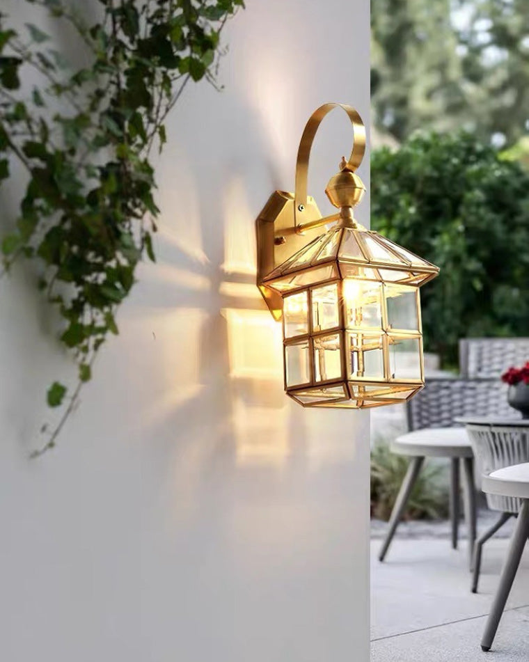 Auréa Outdoor Wall Sconce – Gold Finish and Colonial Style