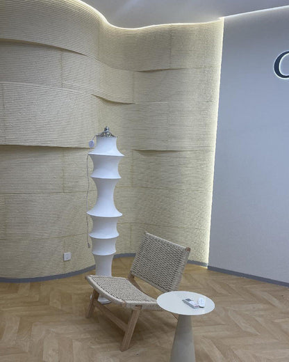 Japandi Silk Column Floor Lamp