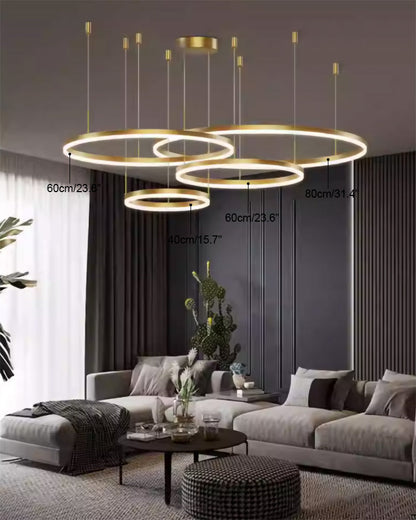 LED Ring Chandelier - Halo Rings