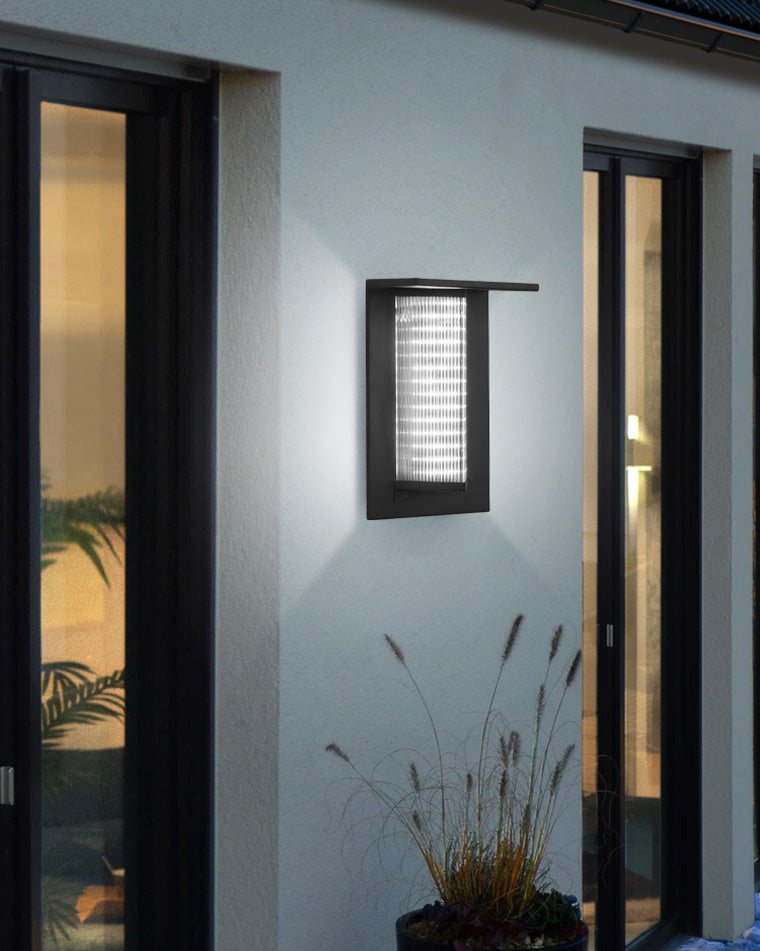 Black Eclipse Solar Sconce – Energy-Efficient Outdoor Wall Lighting