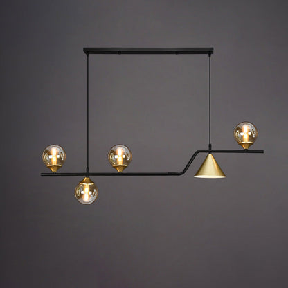 Linear Glass Globe Chandelier
