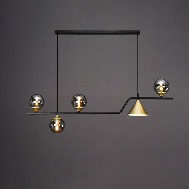 Linear Glass Globe Chandelier